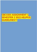 CBC1501 ASSIGNMENT 1 SEMESTER 2 2022 HELPFUL GUIDELINES!!!