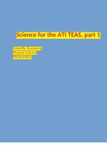 Science for the ATI TEAS, part 1 Scientific Reasoning Physical Science Biochemistry STUDY GUIDE 2022