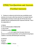 CPHQ test questions and answers Latest 20232024 &lpar;verified answers&rpar;