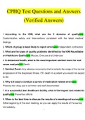 CPHQ test&period;docx  questions with correct answers 100&percnt; verified
