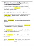 Chapter 20&colon; Lymphatic System Exam Questions And Answers 