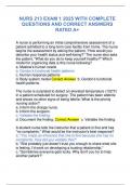 NURS 213 EXAM 1 2025 WITH COMPLETE  QUESTIONS AND CORRECT ANSWERS  RATED A&plus;