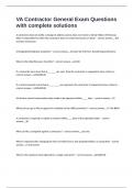 VA Contractor General Exam Questions with complete solutions&period;