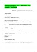 Clinical Informatics Quiz 1 Questions With Complete Solutions 