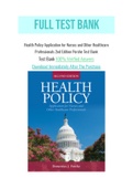 Health Policy Application for Nurses and Other Healthcare Professionals 2nd Edition Porche Test Bank