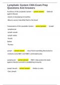 Lymphatic System CMA Exam Prep Questions And Answers 