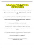Indiana Notary Public QUESTIONS & ANSWERS&lpar;RATED A&rpar;