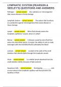 LYMPHATIC SYSTEM &lpar;PEARSON & SEELEY'S&rpar; QUESTIONS AND ANSWERS 