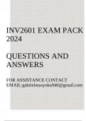 INV2601 Exam pack 2024&lpar;Fundamentals of Investment&rpar;