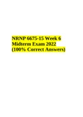 NRNP 6675-15 Week 6 Midterm Exam 2022 (100% Correct Answers).