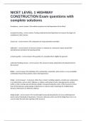NICET LEVEL 1 HIGHWAY CONSTRUCTION Exam questions with complete solutions&period;