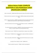 Indiana Notary Public COMPLETE QUESTIONS & SOLUTIONS&lpar;2024 LATEST UPDATE&rpar;100&percnt; CORRECT EXAM BUNDLE