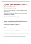 Invitation to World Religions &lpar;1-3&rpar; Exam with correct answers