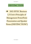 2021 BTEC Business L3 Unit 6 Principles of Management PowerPoint Presentation and Speaker Notes (DISTINCTION*) |2021-2022| Instant Delivery.