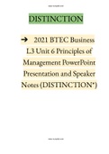 2021 BTEC Business L3 Unit 6 Principles of Management PowerPoint Presentation and Speaker Notes &lpar;DISTINCTION&ast;&rpar; &vert;2021-2022&vert; Instant Delivery&period;