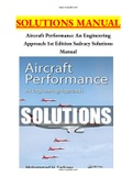 Aircraft Performance An Engineering Approach 1st Edition Sadraey Solutions Manual  Instant delivery.