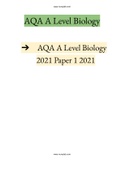 AQA A LEVEL BIOLOGY PAPER 1  |2021-2022| Instant delivery.