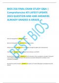 BIOS 256 FINAL EXAM STUDY Q&A &vert; Comprehensive ATI LATEST UPDATE 2023 QUESTION AND AND ANSWERS ALREADY GRADED A GRADE&period;