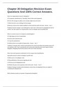 Chapter 20 Delegation Revision Exam Questions And 100&percnt; Correct Answers&period;