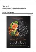 Test Bank - Health Psychology&colon; Well-Being in a Diverse World&comma; 5th Edition &lpar;Gurung&comma; 2024&rpar;&comma; Chapter 1-15 &vert; All Chapters