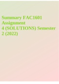 Summary FAC1601 Assignment 4 (SOLUTIONS) Semester 2 (2022)