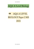 AQA A LEVEL BIOLOGY Paper 2 MS  |2021-2022| Instant delivery.