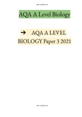 AQA A LEVEL BIOLOGY PAPER 3  |2021-2022| Instant delivery.