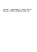 ATI EXIT EXAM CORRECT AND VERIFIED STUDY GUIDE LATEST UPDATED 2022