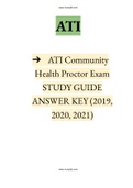 ATI Community Health Proctor Exam  STUDY GUIDE ANSWER KEY (2019, 2020, 2021) Instant delivery.