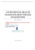 ATI RN MENTAL HEALTH EXAM PACK-BEST FOR 2022 EXAM REVIEW