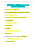 MTA HTML & CSS Questions and Answers 100&percnt; Pass