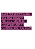 2022 NRP PRACTICE LATEST EXAM QUESTIONS AND ANSWERS ALL SOLVED SOLUTION.