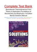 Biomolecular Thermodynamics From Theory to Application Foundations of Biochemistry and Biophysics 1st Edition Barrick Solutions Manual