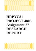 HRPYC81 PROJECT 4805 Assignment 27 RESEARCH REPORT