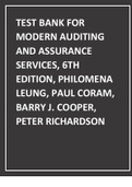 Test Bank for Modern Auditing and Assurance Services&comma; 6th Edition&comma; Philomena Leung&comma; Paul Coram&comma; Barry J&period; Cooper&comma; Peter Richardson&period;