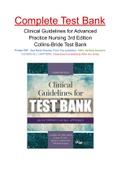Clinical Guidelines for Advanced Practice Nursing 3rd Edition Collins-Bride Test Bank