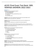 AS101 Final Exam Test Bank 100&percnt; VERIFIED ANSWERS 2022&sol;2023