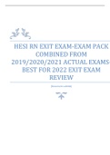 HESI RN EXIT EXAM-EXAM PACK  COMBINED FROM  2019/2020/2021 ACTUAL EXAMSBEST FOR 2022 EXIT EXAM  REVIEW