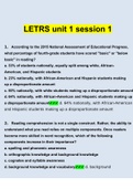 LETRS Unit 1 - Session 1 - 8  BUNDLED TOGETHER (Questions and Answers )(2022/2023) (Verified Answers)