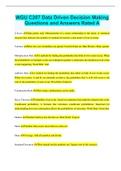 WGU C207 Data Driven Decision Making Questions and Answers Rated A