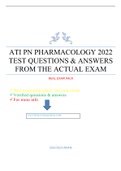 ATI PN PHARMACOLOGY 2022 TEST QUESTIONS & ANSWERS FROM THE ACTUAL EXAM