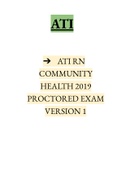 ATI RN COMMUNITY HEALTH 2019 PROCTORED EXAM VERSION 1 | INSTANT DELIVERY