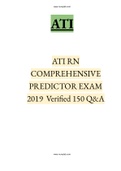 ATI RN COMPREHENSIVE PREDICTOR EXAM 2019  Verified 150 Q&A