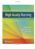 High Acuity Nursing 7th Edition by Wagner Pierce Welsh Test Bank 9780134459295 |ALL 39 CHAPTERS|Complete Guide A+|Instant download.