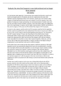 A grade 24/30 Pearson Edexcel USA politics essay -  Evaluate the view that congress is dysfunctional and no longer fit for purpose