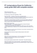 PT Jurisprudence Exam for California- study guide 2022 with complete solution