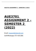AUE3701 Assignment 2 - Semester 2 (2022) solutions