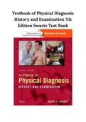 Textbook of Physical Diagnosis History and Examination 7th Edition Swartz Test Bank