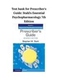 Test bank for Prescriber's Guide&colon; Stahl's Essential Psychopharmacology 7th Edition