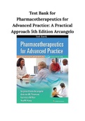 Test Bank for Pharmacotherapeutics for Advanced Practice: A Practical Approach 5th Edition Arcangelo Test Bank